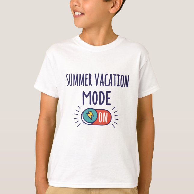 Summer Vacation mode On T-Shirt (Front)
