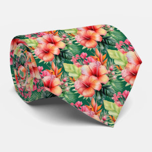 Summer Vacation Neck Tie   Tropical Hibiscus