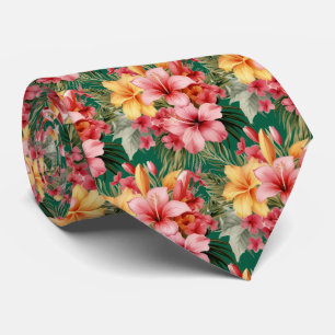 Summer Vacation Neck Tie   Tropical Hibiscus