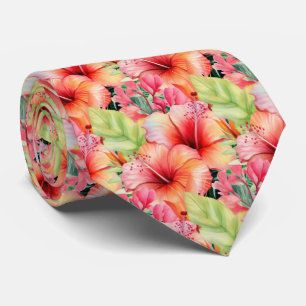 Summer Vacation Neck Tie   Tropical Hibiscus