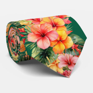 Summer Vacation Neck Tie   Tropical Hibiscus
