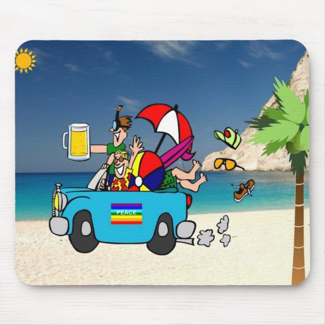 Summer Vacation on Beach Mouse Pad (Front)