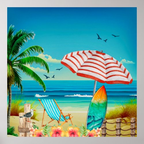 Summer vacation on the beach Relaxation Poster