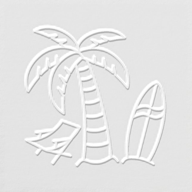 Summer Vacation Palm Surfboard Embosser (Design)