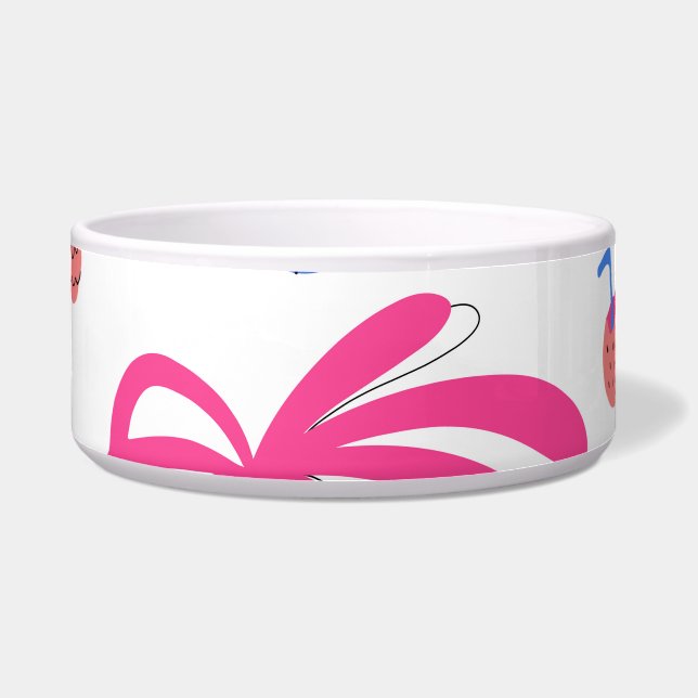 Summer Vacation: Palm Trees Pineapples Pattern Bowl (Front)