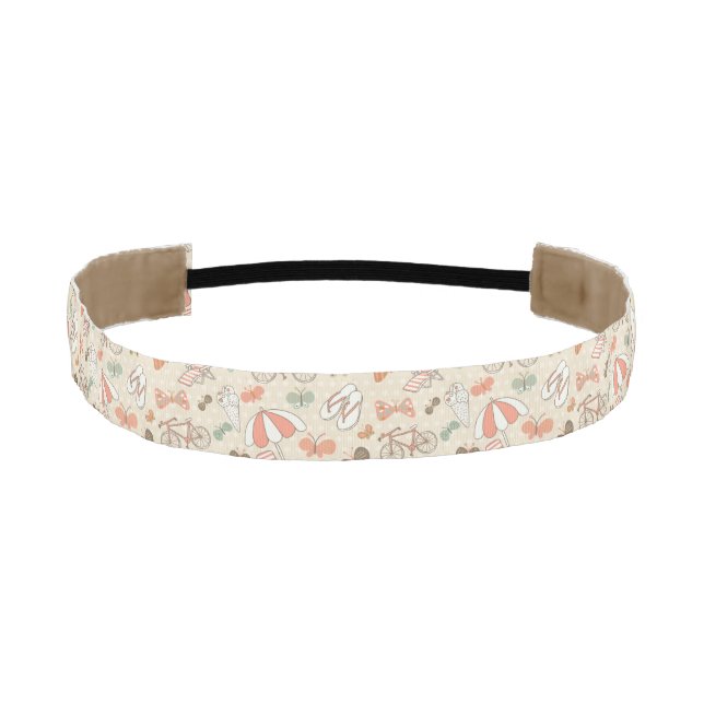 Summer Vacation Pattern Athletic Headband (Front)