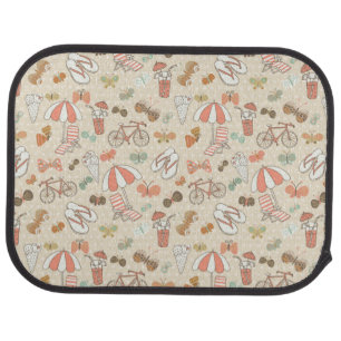 Summer Vacation Pattern Car Floor Mat