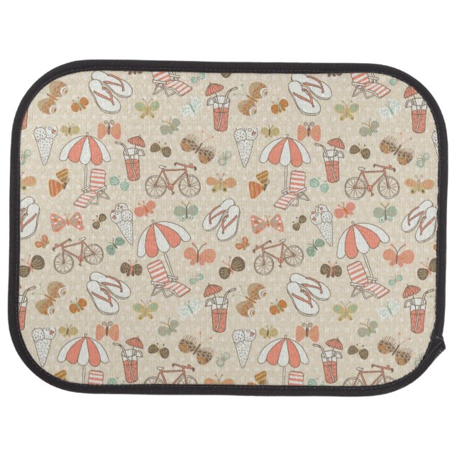 Summer Vacation Pattern Car Floor Mat (Rear)