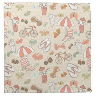 Summer Vacation Pattern Cloth Napkin