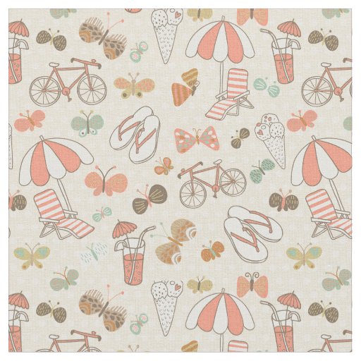 Summer Vacation Pattern Fabric