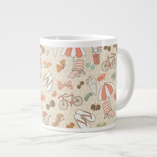 Summer Vacation Pattern Giant Coffee Mug