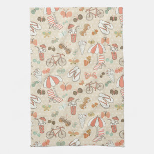 Summer Vacation Pattern Kitchen Towel