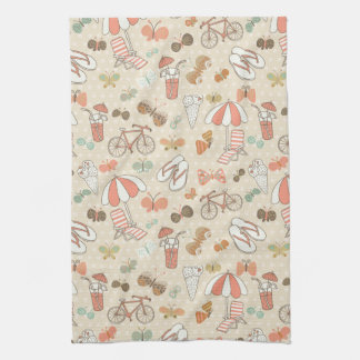 Summer Vacation Pattern Kitchen Towel