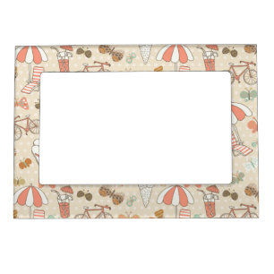 Summer Vacation Pattern Magnetic Frame