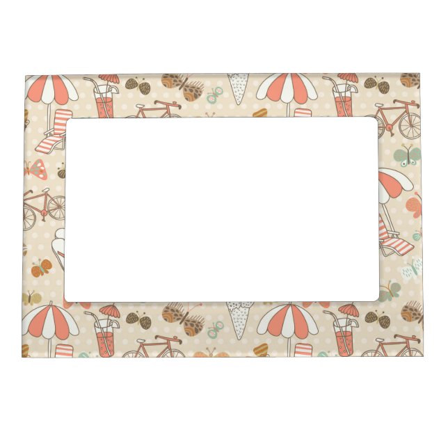 Summer Vacation Pattern Magnetic Frame (Front)
