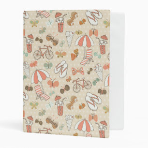 Summer Vacation Pattern Mini Binder