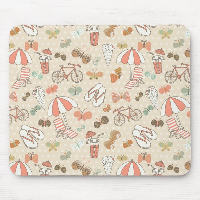 Summer Vacation Pattern Mouse Pad (Front)
