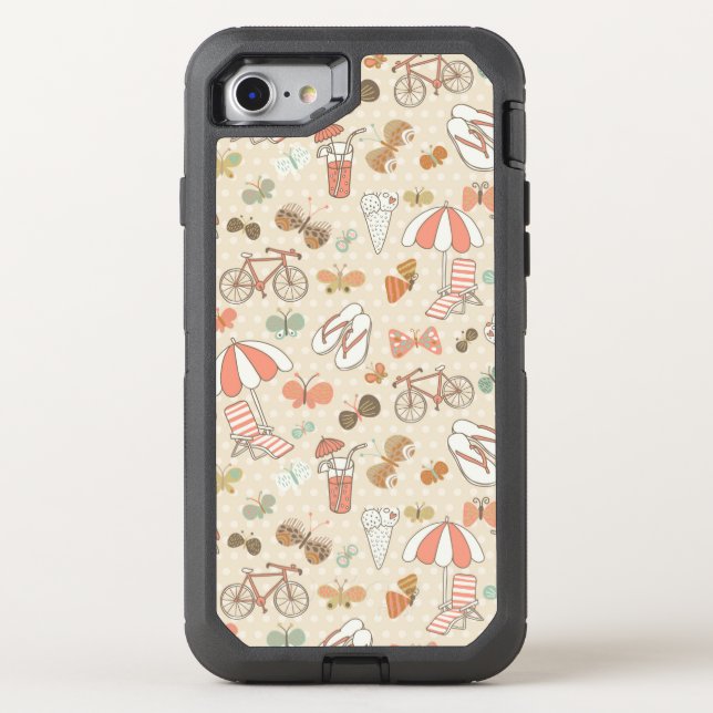 Summer Vacation Pattern Otterbox iPhone Case (Back)