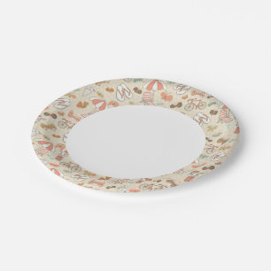 Summer Vacation Pattern Paper Plates