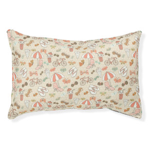 Summer Vacation Pattern Pet Bed
