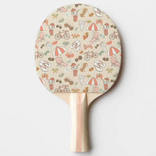 Summer Vacation Pattern Ping-Pong Paddle