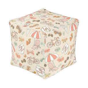Summer Vacation Pattern Pouf