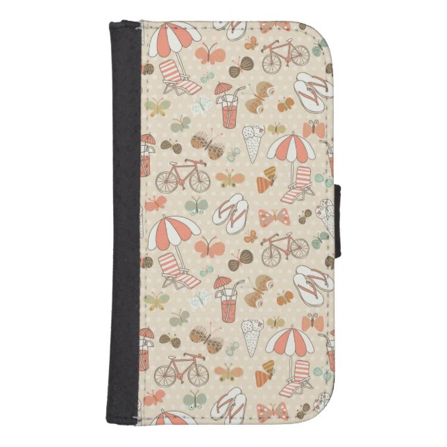 Summer Vacation Pattern Samsung Galaxy Wallet Case (Front)