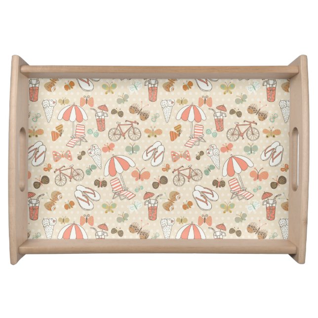 Summer Vacation Pattern Serving Tray (Front)