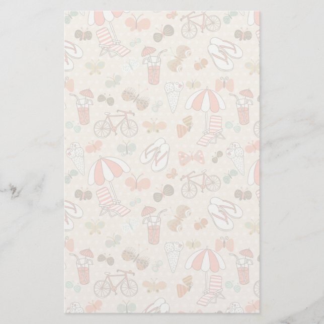 Summer Vacation Pattern Stationery (Front)