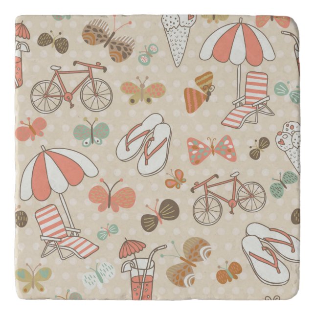Summer Vacation Pattern Trivet (Front)