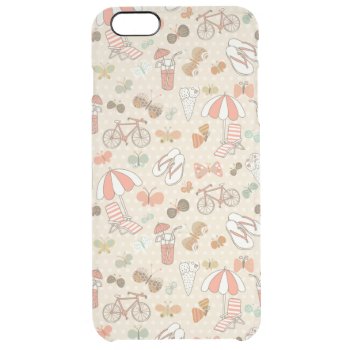 Summer Vacation Pattern Clear Iphone 6 Plus Case by trendzilla at Zazzle