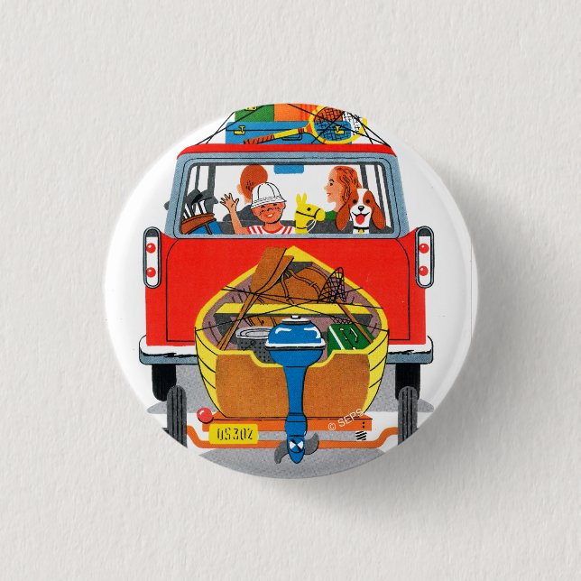 Summer Vacation Pinback Button (Front)