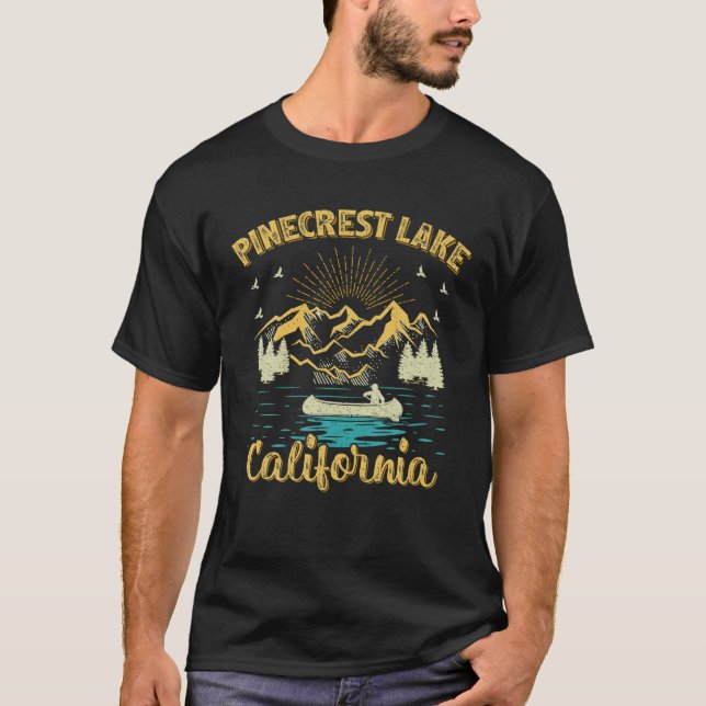 Summer Vacation Retro Mountain California Pinecres T-Shirt (Front)