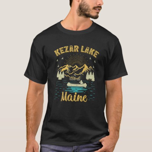Summer Vacation Retro Mountain Kezar Maine Lake T_Shirt