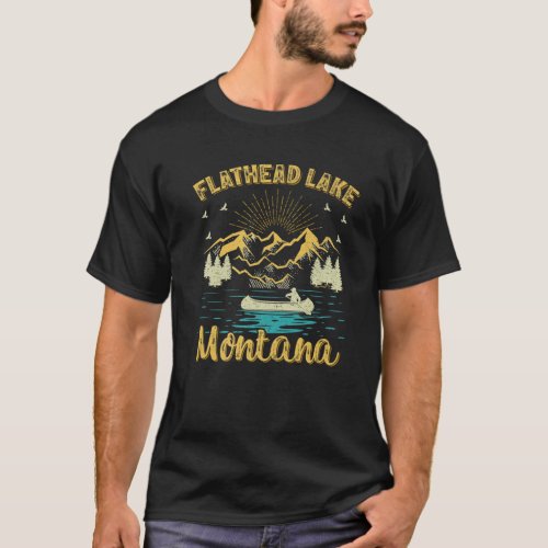Summer Vacation Retro Mountain Montana Flathead La T_Shirt