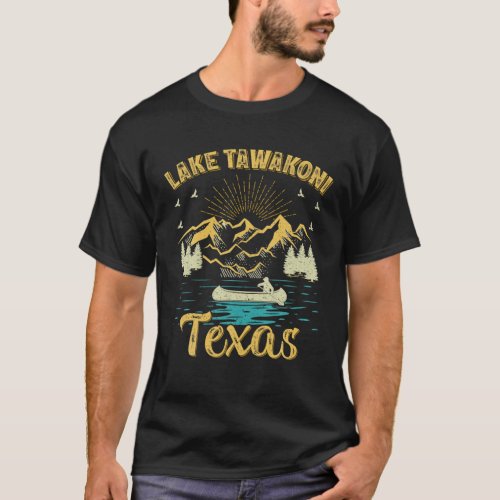 Summer Vacation Retro Mountain Texas Tawakoni Lake T_Shirt