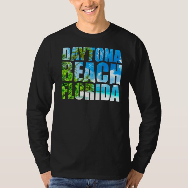 Summer Vacation Retro Sunset Florida Daytona Beach T-Shirt (Front)
