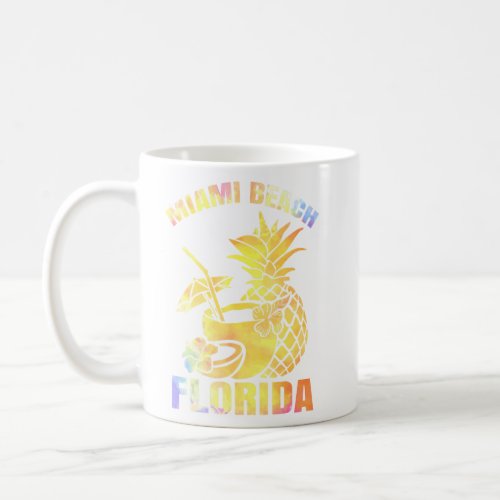Summer Vacation Retro Sunset Florida Miami Beach 1 Coffee Mug