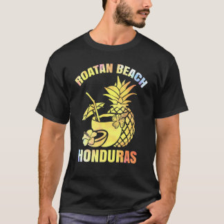 Summer Vacation Retro Sunset Honduras Roatan Beach T-Shirt