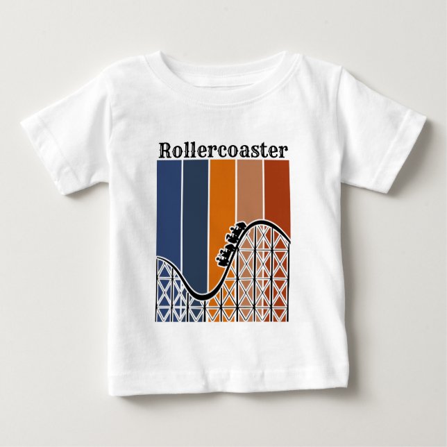 Summer Vacation Riding the Rollercoaster Retro Baby T-Shirt (Front)