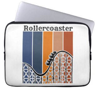 Summer Vacation Riding the Rollercoaster Retro Laptop Sleeve