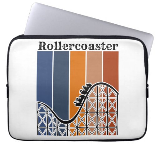 Summer Vacation Riding the Rollercoaster Retro Laptop Sleeve