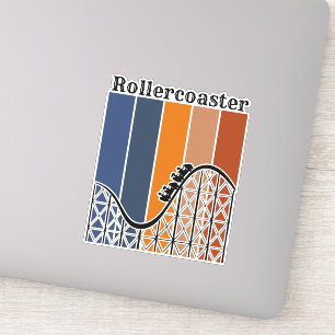 Summer Vacation Riding the Rollercoaster Retro Sticker