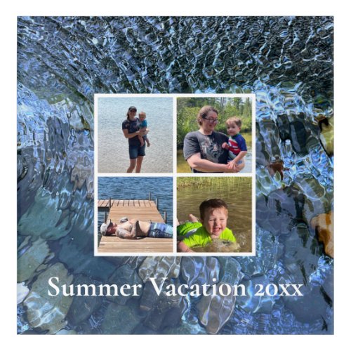 Summer vacation rippling water ocean lake stones acrylic print