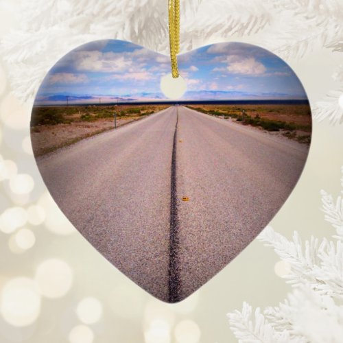 Summer Vacation Road Trip Two-Sided Photo Ceramic Ornament