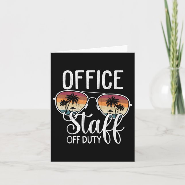 Summer Vacation School End Of Year Office Staff Of Card (Front)