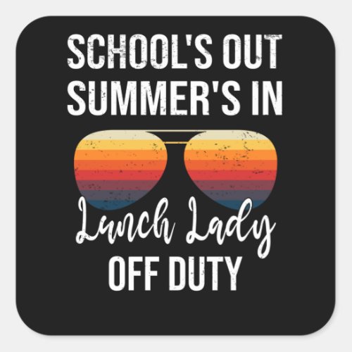 Summer Vacation School Lunch Lunchtime Lady Square Sticker