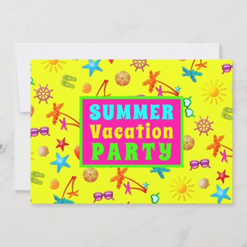 Summer Vacation Sunny Kids Party Invitation