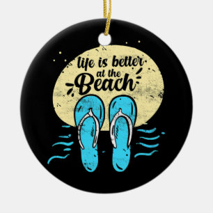 Summer Vacation Swimming Life Is Better At The Ceramic Ornament