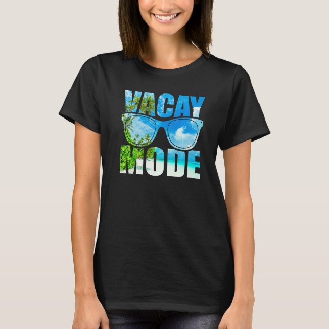 Summer Vacation Tropical Beach Palm Tree Ocean Vac T-Shirt (Front)